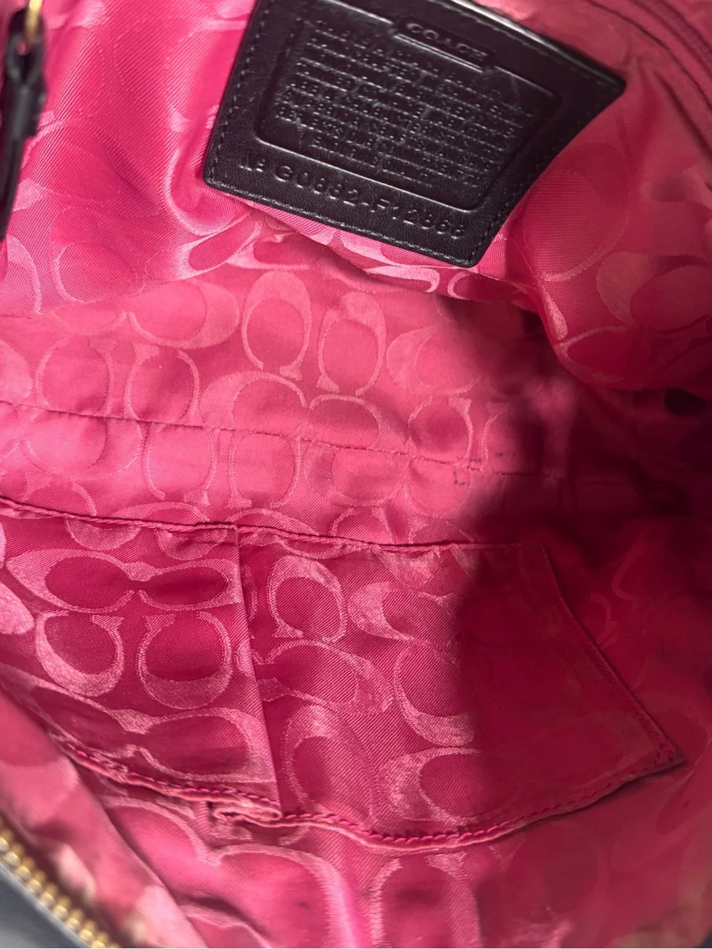 COACH Legacy Turnlock Shoulder Bag Black Leather 65th Anniversary Pink Lined